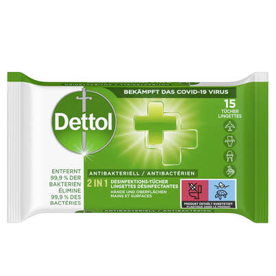 Dettol Antibakteriell 2in1 Desinfektions-Tücher, A-Nr.: 5361292 - 01