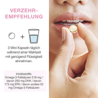 Omega-3 Kapseln für Mütter – vor, während und nach der Schwangerschaft – 293 mg DHA und 173 mg EPA, A-Nr.: 5037232 - 02