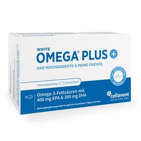Hochreines Omega 3 – Fischöl-Kapseln mit 1.000 mg Omega-3-Fettsäuren (300 mg DHA &amp;amp; 400 mg EPA) – Triglycerid-Form – 3-Monatspackung, A-Nr.: 5895869 - 01
