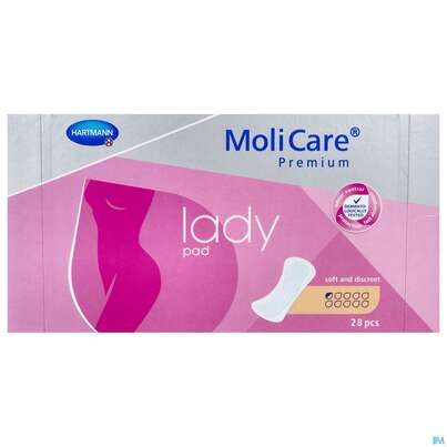 Sie sehen eine Packung Inkontinenz Molicare Premium/lady Pad Tropfen 0,5 28st, Produktbild: 04 Inkontinenz Molicare Premium/lady Pad Tropfen 0,5 28st, A-Nr.: 4918574 - 04