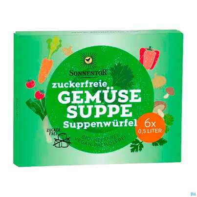 Sie sehen eine Packung Sonnentor Zuckerfreie Gemuesesuppe Wuerfel 01405 66g, Produktbild: 02 Sonnentor Zuckerfreie Gemuesesuppe Wuerfel 01405 66g, A-Nr.: 5227205 - 02