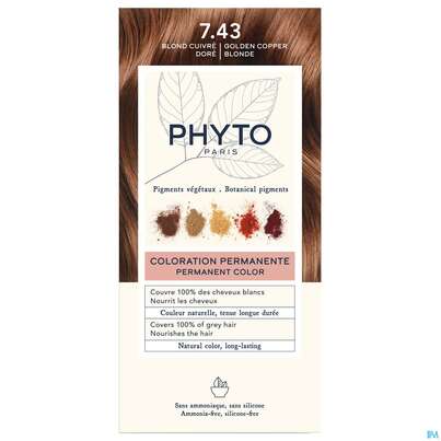 Sie sehen eine Packung Phytocolor 7.43 Golden Copper Blond 1st, Produktbild: 01 Phytocolor 7.43 Golden Copper Blond 1st, A-Nr.: 5795004 - 01