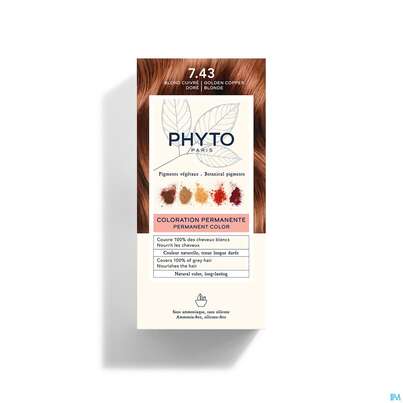 Sie sehen eine Packung Phytocolor 7.43 Golden Copper Blond 1st, Produktbild: 02 Phytocolor 7.43 Golden Copper Blond 1st, A-Nr.: 5795004 - 02
