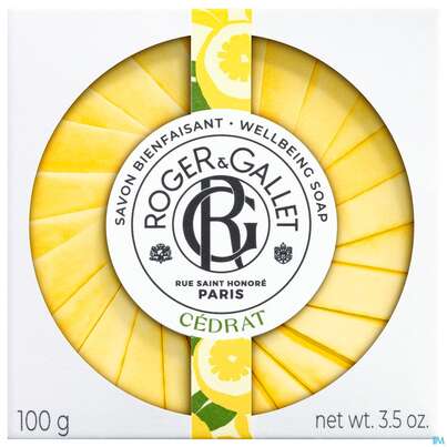 Sie sehen eine Packung Seifen Roger & Gallet Wellbeing Soap Cedrat 100g, Produktbild: 01 Seifen Roger & Gallet Wellbeing Soap Cedrat 100g, A-Nr.: 5733411 - 01