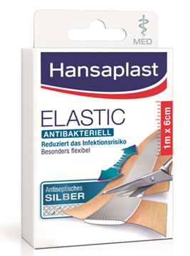 Hansaplast Elastic MED antibakteriell 1m x 6cm, A-Nr.: 2843010 - 01