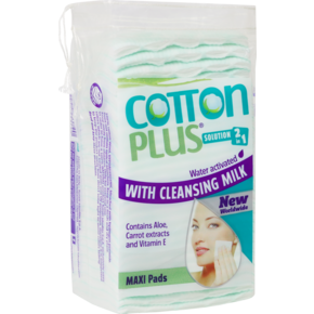 Reinigungspads 2in1 mit Aloe Reinigungsmilch 50st. COTTON PLUS, A-Nr.: 5869300 - 01