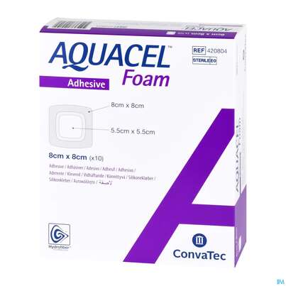 Convatec Aquacel Foam 5.5x5.5 Cm (2.2&quot; X 2.2&quot;) / 8x8 Cm (3.2&quot; X 3.2&quot;), A-Nr.: 4153947 - 02