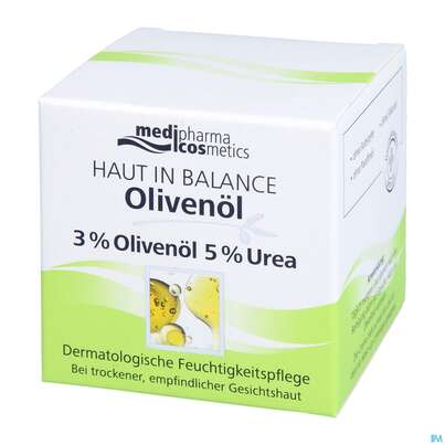 Sie sehen eine Packung Oliven Oel Dr.theiss Haut In Balance Feuchtigkeitspflege 3% 50ml, Produktbild: 04 Oliven Oel Dr.theiss Haut In Balance Feuchtigkeitspflege 3% 50ml, A-Nr.: 3282714 - 04