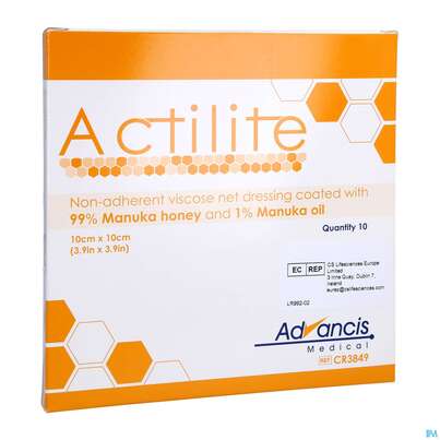 Actilite Antibacterial Manuka Honig Gaze Auflage 10x 10cm 10st, A-Nr.: 4003231 - 04