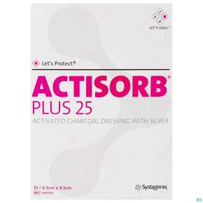 Actisorb/plus 25 Silber -chemomedica Steril/map065 9,5x 6,5cm 10st, A-Nr.: 4261795 - 01