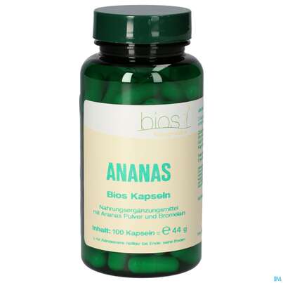 Sie sehen eine Packung Bios Ananas 100 Kapseln, Produktbild: 01 Bios Ananas 100 Kapseln, A-Nr.: 4070121 - 01