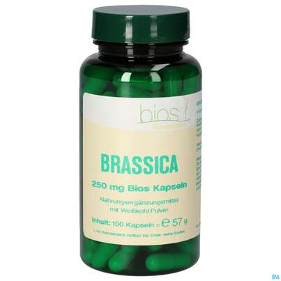 Sie sehen eine Packung Bios Brassica 250mg 100 Kapseln, Produktbild: 02 Bios Brassica 250mg 100 Kapseln, A-Nr.: 4049109 - 02