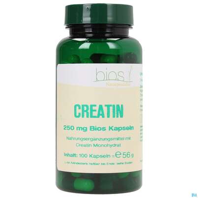 Sie sehen eine Packung Bios Creatin 250mg 100 Kapseln, Produktbild: 02 Bios Creatin 250mg 100 Kapseln, A-Nr.: 3891034 - 02
