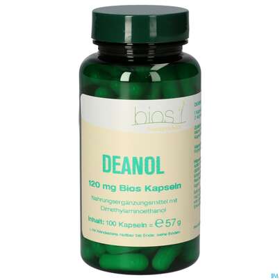 Sie sehen eine Packung Bios Deanol 120mg 100 Kapseln, Produktbild: 02 Bios Deanol 120mg 100 Kapseln, A-Nr.: 4315924 - 02