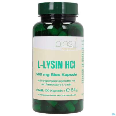 Bios l-lysin Hcl 500mg 100 Kapseln, A-Nr.: 3892157 - 02