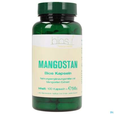 Sie sehen eine Packung Bios Mangostan 100 Kapseln, Produktbild: 02 Bios Mangostan 100 Kapseln, A-Nr.: 4185775 - 02