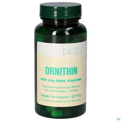 Sie sehen eine Packung Bios Ornithin 400mg 100 Kapseln, Produktbild: 02 Bios Ornithin 400mg 100 Kapseln, A-Nr.: 4247111 - 02
