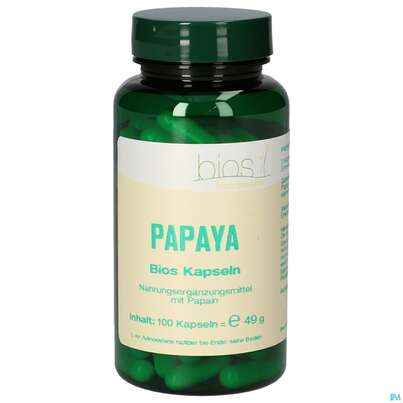 Sie sehen eine Packung Bios Papaya 100 Kapseln, Produktbild: 02 Bios Papaya 100 Kapseln, A-Nr.: 4078803 - 02
