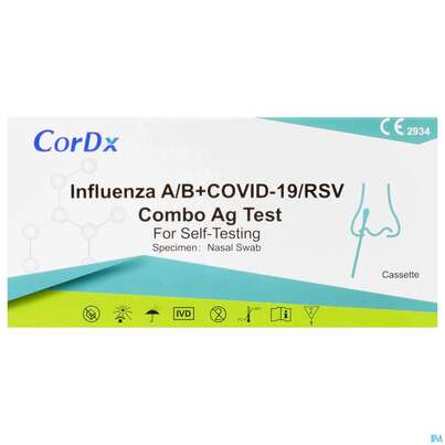 Diagnostika U.zubehoer Cordx Rsv+flu A/b+covid Ag Einzeltest Zur Selbstanwendung 40023 1st, A-Nr.: 5740345 - 01