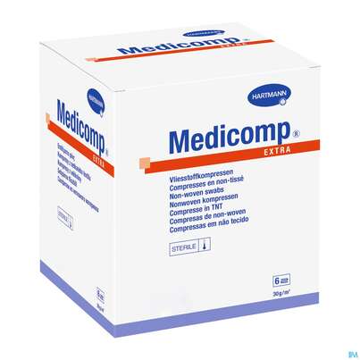 Kompressen Medicomp/extra Vliesstoff 6fach Unsteril 5x 5cm 100st, A-Nr.: 1652087 - 04