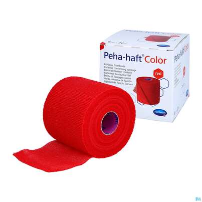 Sie sehen eine Packung Peha-haft Color Latexfrei Red 20mx 8cm 1st, Produktbild: 06 Peha-haft Color Latexfrei Red 20mx 8cm 1st, A-Nr.: 3879808 - 06