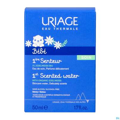 Sie sehen eine Packung Uriage Baby Duftendes Wasser 50ml, Produktbild: 05 Uriage Baby Duftendes Wasser 50ml, A-Nr.: 5617544 - 05