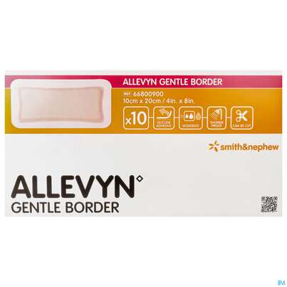 Wundauflagen Allevyn Gentle Border Haftend +silikonkleber 10x20cm 10st, A-Nr.: 3967406 - 01