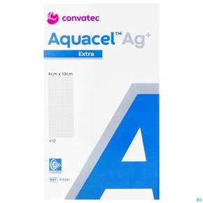 Wundauflagen Aquacel Ag+/extra +verstaerkungsfasern 4x 10cm 41358 10st, A-Nr.: 4262234 - 01