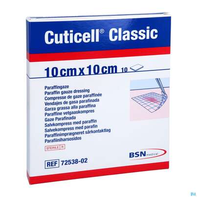 Wundauflagen Cuticell/classic Distanzgitter Paraffin 10x10cm 10st, A-Nr.: 4316935 - 03