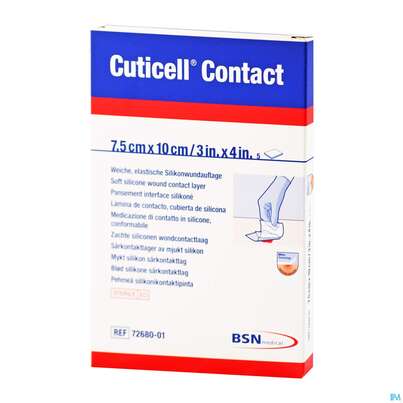 Wundauflagen Cuticell/contact Distanzgitter Silikon 7,5x10cm 72680 5st, A-Nr.: 4254074 - 01