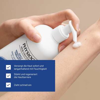 Sie sehen eine Packung PHYSIOGEL® Daily Moisture Therapy Body Lotion für sehr trockene Haut, Produktbild: 02 PHYSIOGEL® Daily Moisture Therapy Body Lotion für sehr trockene Haut, A-Nr.: 5460344 - 02