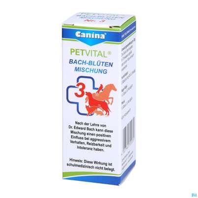 Veterinaerprodukte Petvital Bachbluetenmischung Nr 3 Aggression 10g, A-Nr.: 3202951 - 02
