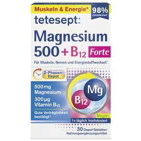 tetesept Magnesium 500 + B12 300µg 30St., A-Nr.: 5709358 - 01
