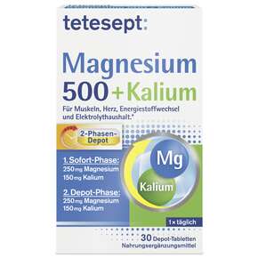 tetesept Magnesium 500 + Kalium FTa 30ST, A-Nr.: 5074919 - 01