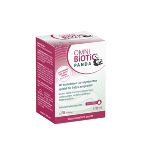Sie sehen eine Packung OMNi-BiOTiC® PANDA Tropfen, 8 ml, Produktbild: 01 OMNi-BiOTiC® PANDA Tropfen, 8 ml, A-Nr.: 5911321 - 01