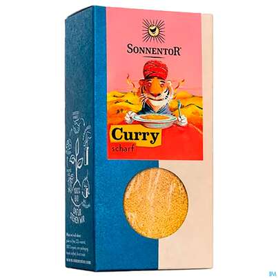 Sie sehen eine Packung Sonnentor Bio Curry Scharf 50g, Produktbild: 03 Sonnentor Bio Curry Scharf 50g, A-Nr.: 5227955 - 03