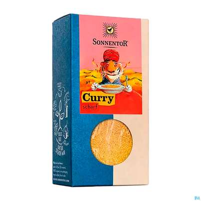 Sie sehen eine Packung Sonnentor Bio Curry Scharf 50g, Produktbild: 04 Sonnentor Bio Curry Scharf 50g, A-Nr.: 5227955 - 04