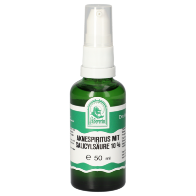Sie sehen eine Packung AKNESPIRITUS MIT SALICYLSAEURE 10% 50 ML, Produktbild: 01 AKNESPIRITUS MIT SALICYLSAEURE 10% 50 ML, A-Nr.: 5724599 - 01