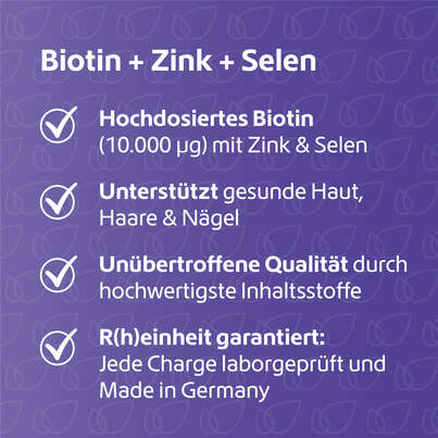 Sie sehen eine Packung R(h)ein Nutrition Biotin+Zink+Selen für Haut, Haare & Nägel Kapseln hochdosiert, Produktbild: 03 R(h)ein Nutrition Biotin+Zink+Selen für Haut, Haare & Nägel Kapseln hochdosiert, A-Nr.: 5987146 - 03