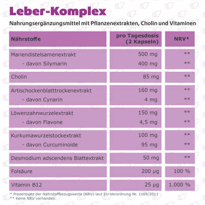 Sie sehen eine Packung R(h)ein Nutrition Leber-Komplex Mariendistel + Artischocke Kapseln hochdosiert, Produktbild: 09 R(h)ein Nutrition Leber-Komplex Mariendistel + Artischocke Kapseln hochdosiert, A-Nr.: 5987181 - 09