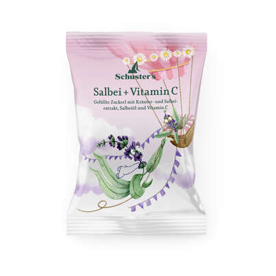 Sie sehen eine Packung Schuster’s Salbei+Vitamin C Zuckerl gefüllt, Produktbild: 01 Schuster’s Salbei+Vitamin C Zuckerl gefüllt, A-Nr.: 5695975 - 01
