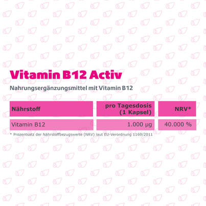 Sie sehen eine Packung R(h)ein Nutrition Vitamin B12 Activ 1.000 µg Kapseln hochdosiert, Produktbild: 08 R(h)ein Nutrition Vitamin B12 Activ 1.000 µg Kapseln hochdosiert, A-Nr.: 5987258 - 08