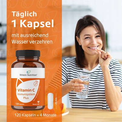 Sie sehen eine Packung R(h)ein Nutrition Vitamin C 500 mg Immunsystem Plus Kapseln, Produktbild: 04 R(h)ein Nutrition Vitamin C 500 mg Immunsystem Plus Kapseln, A-Nr.: 5987264 - 04