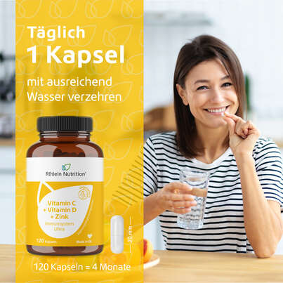 R(h)ein Nutrition Vitamin C + D3 + Zink Immunsystem Ultra Kapseln, A-Nr.: 5987270 - 04