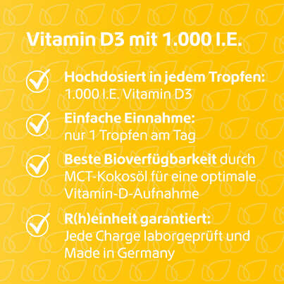 R(h)ein Nutrition Vitamin D3 1.000 I. E. Tropfen hochdosiert 50 ml, A-Nr.: 5987318 - 03