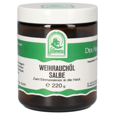 Sie sehen eine Packung WEIHRAUCHOEL SALBE 220 G, Produktbild: 01 WEIHRAUCHOEL SALBE 220 G, A-Nr.: 5671377 - 01
