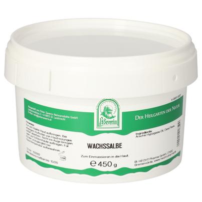 Sie sehen eine Packung WACHSSALBE 450 G, Produktbild: 01 WACHSSALBE 450 G, A-Nr.: 5711438 - 01