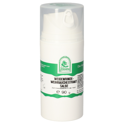 Sie sehen eine Packung WEIDENRINDE-WEIHRAUCHEXTRAKT SALBE 90 G, Produktbild: 01 WEIDENRINDE-WEIHRAUCHEXTRAKT SALBE 90 G, A-Nr.: 5719345 - 01