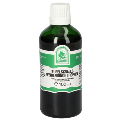 Sie sehen eine Packung TEUFELSKRALLE WEIDENRINDE TROPFEN 100 ML, Produktbild: 01 TEUFELSKRALLE WEIDENRINDE TROPFEN 100 ML, A-Nr.: 5719032 - 01