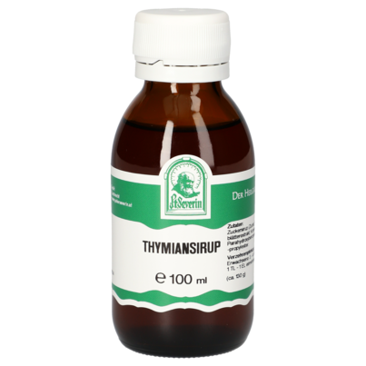 Sie sehen eine Packung THYMIAN SIRUP 100ML, Produktbild: 01 THYMIAN SIRUP 100ML, A-Nr.: 4394958 - 01